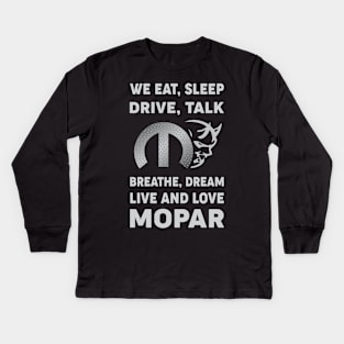 We eat, Sleep Kids Long Sleeve T-Shirt